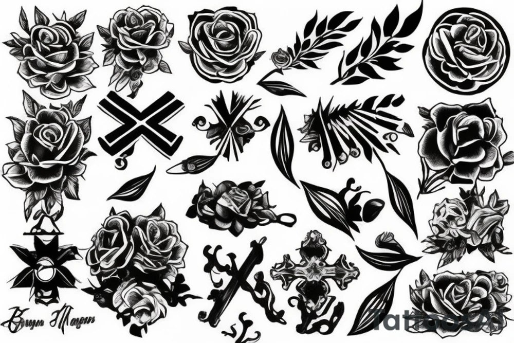 cross background tattoo idea
