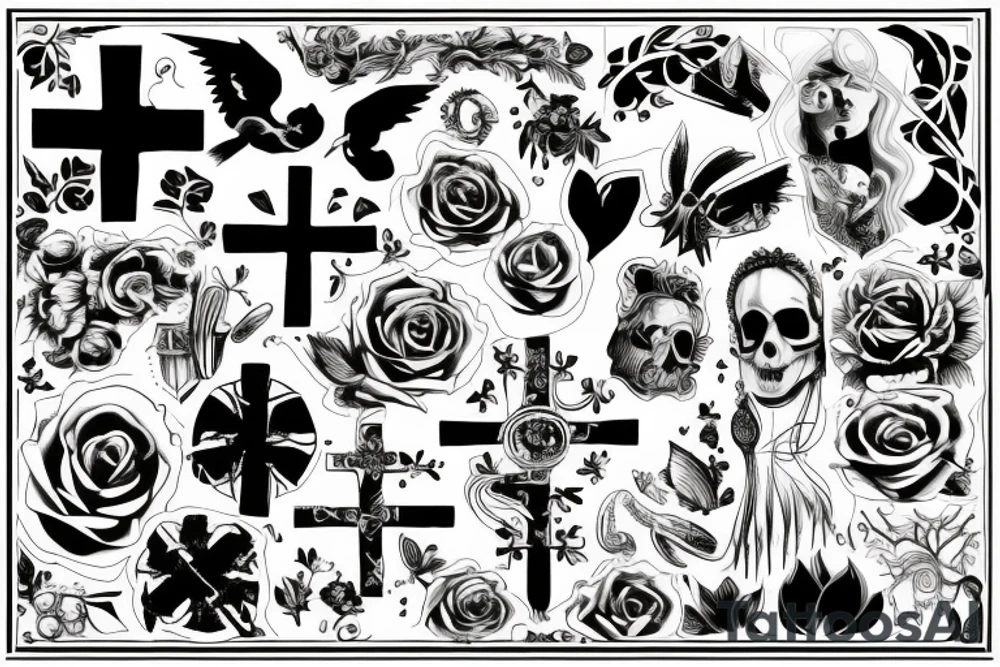 cross background tattoo idea