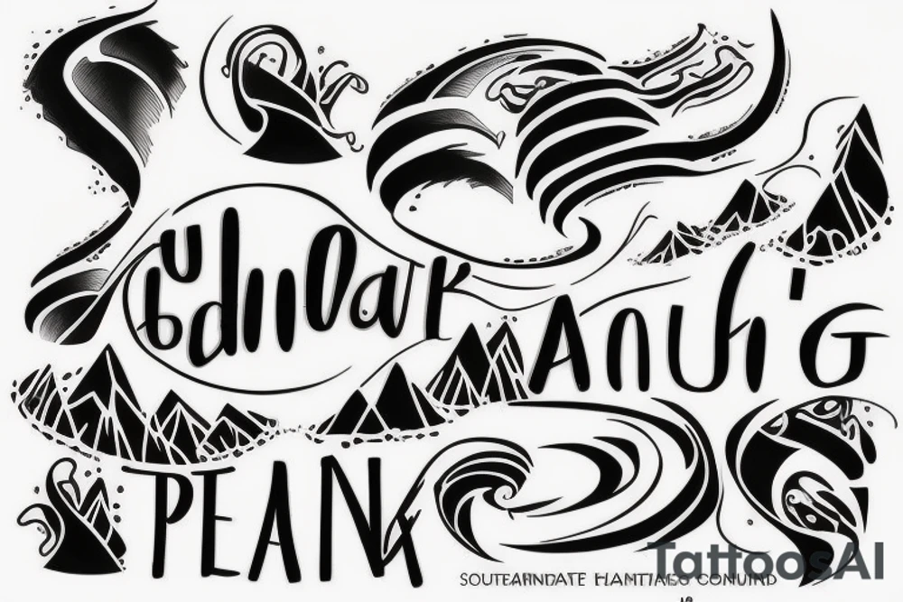 A soundwave made up of a series of peaks and valleys 
with the words "peaking together" written in a stylish, cursive font underneath. tattoo idea