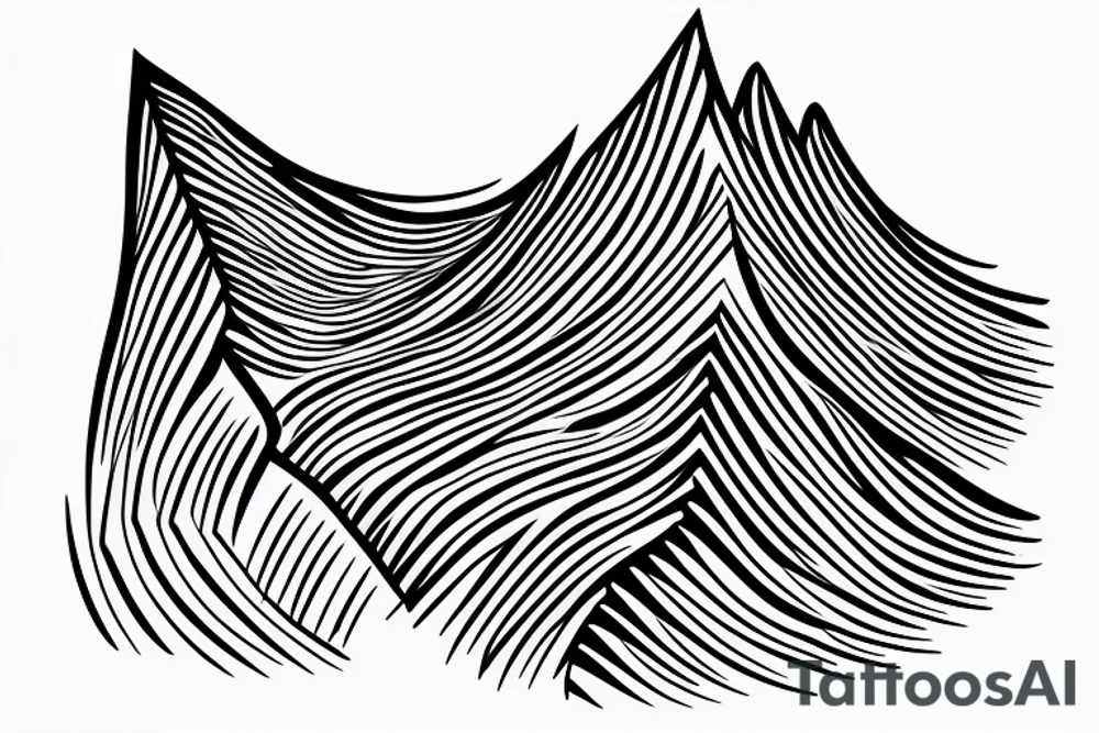 A soundwave made up of a series of peaks and valleys 
with the words "peaking together" written in a stylish, cursive font underneath. tattoo idea