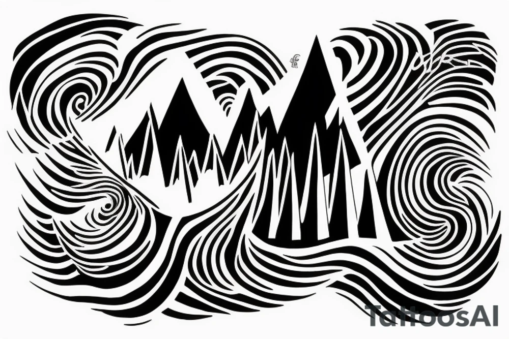 A soundwave made up of a series of peaks and valleys 
with the words "peaking together" written in a stylish, cursive font underneath. tattoo idea