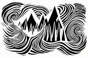 A soundwave made up of a series of peaks and valleys 
with the words "peaking together" written in a stylish, cursive font underneath. tattoo idea