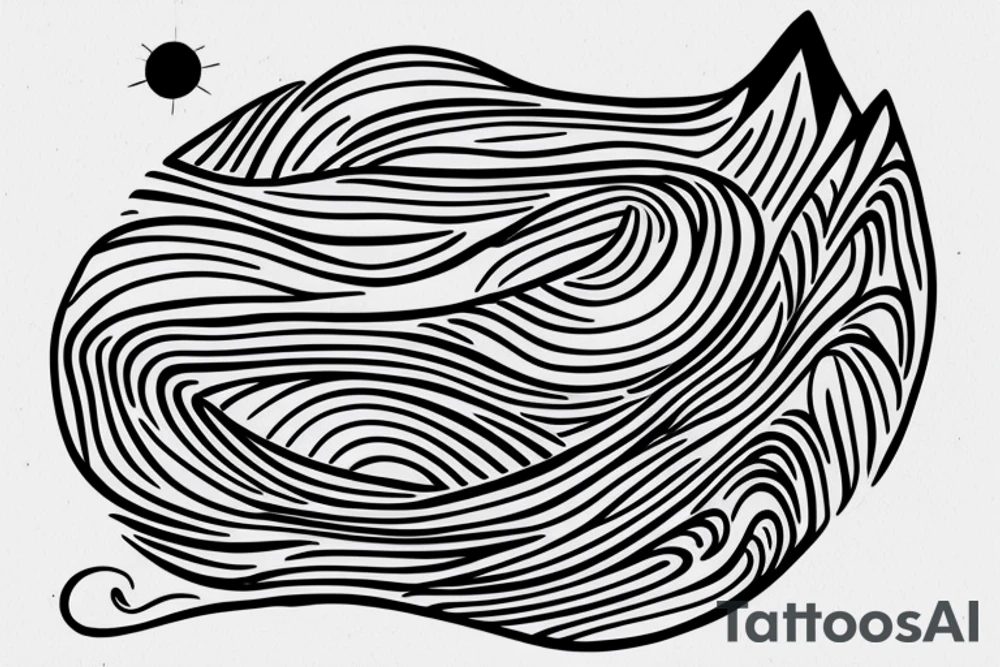 A soundwave made up of a series of peaks and valleys 
with the words "peaking together" written in a stylish, cursive font underneath. tattoo idea