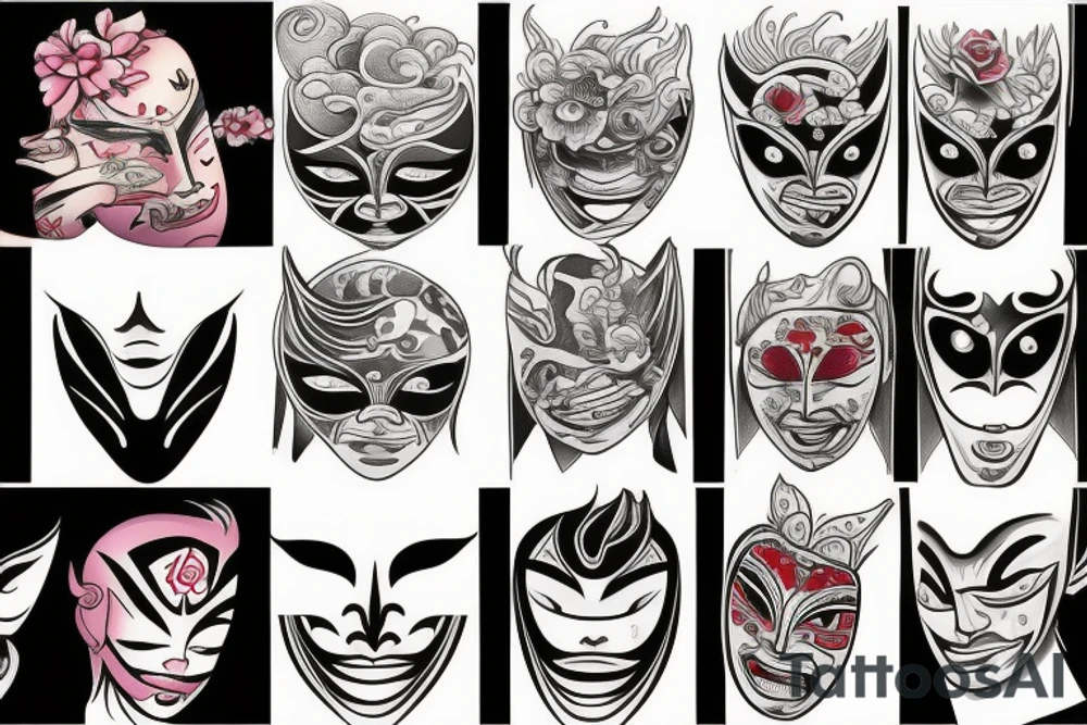 drama mask tattoo idea