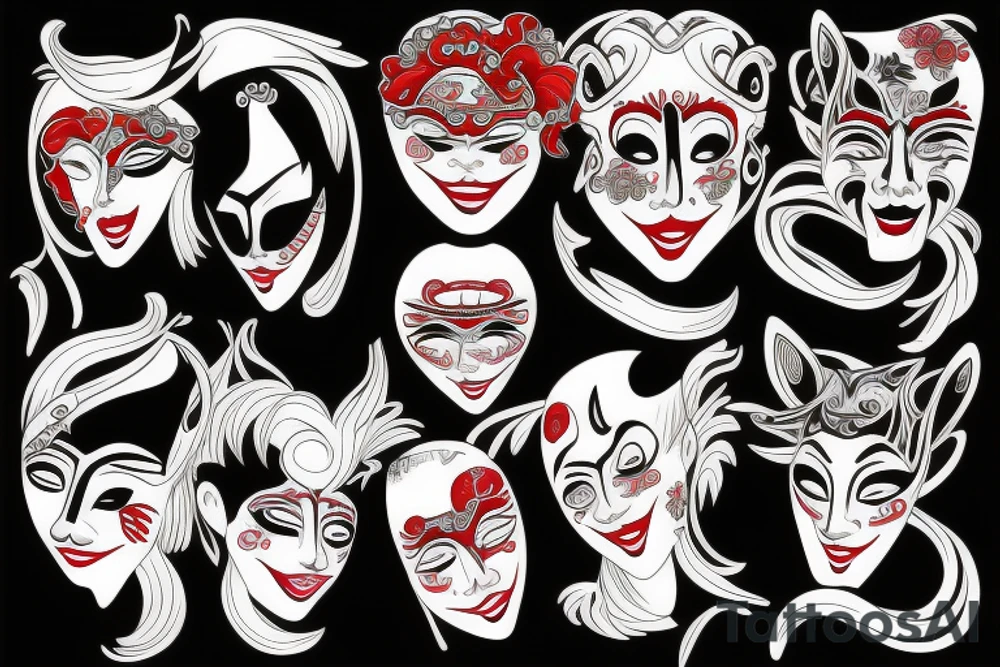 drama mask tattoo idea