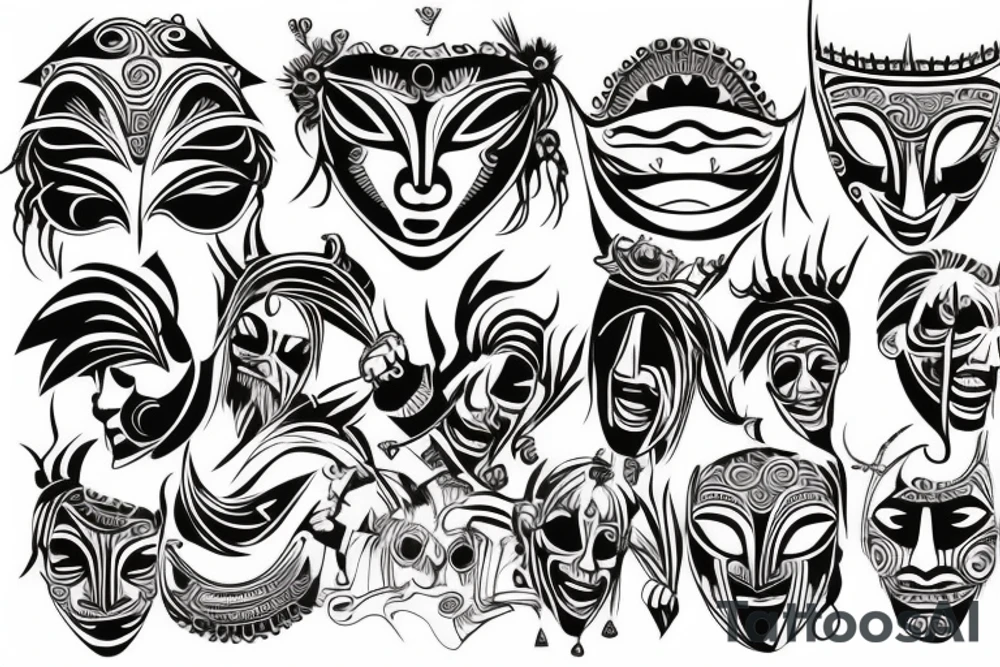 drama mask tattoo idea