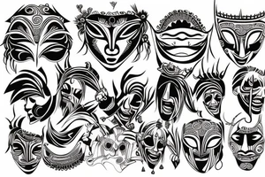 drama mask tattoo idea