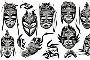 drama mask kadazan tattoo idea