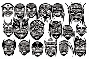 drama mask kadazan tattoo idea