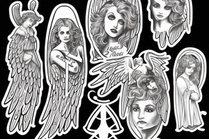 I want an Angel sending a message through the number 216 tattoo idea