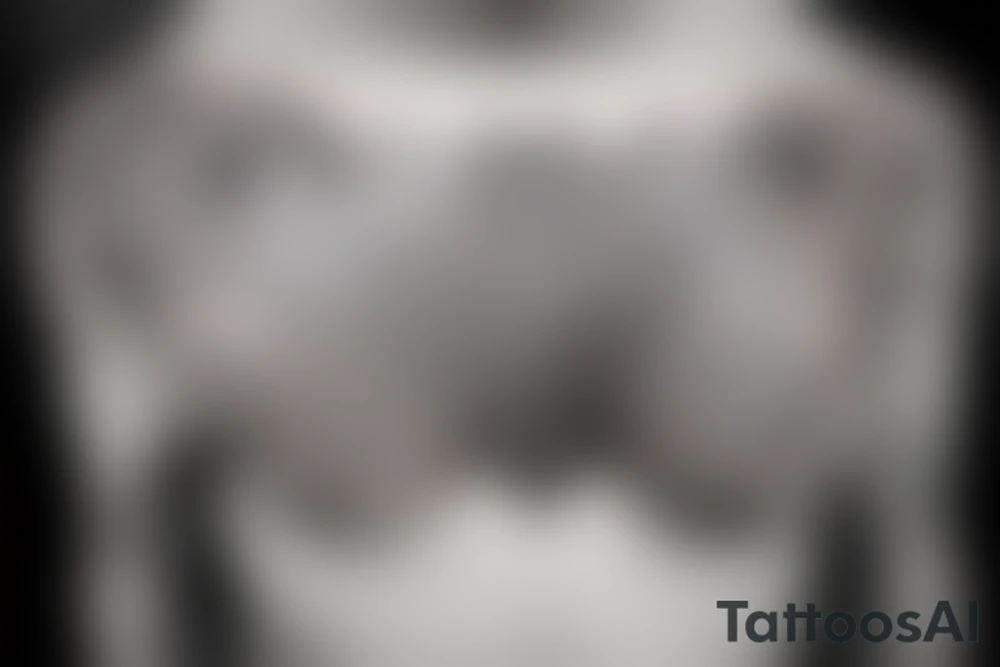 heagonal skin break on chest, over heart tattoo idea