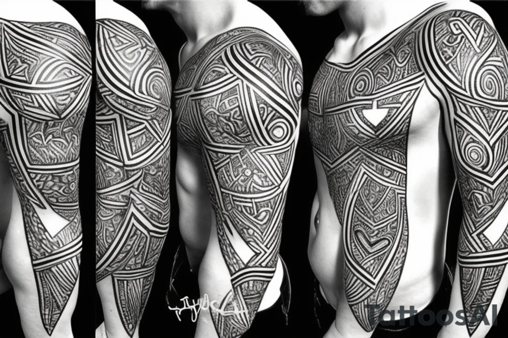 heagonal windows to underlying bone and muscle on chest, over heart tattoo idea