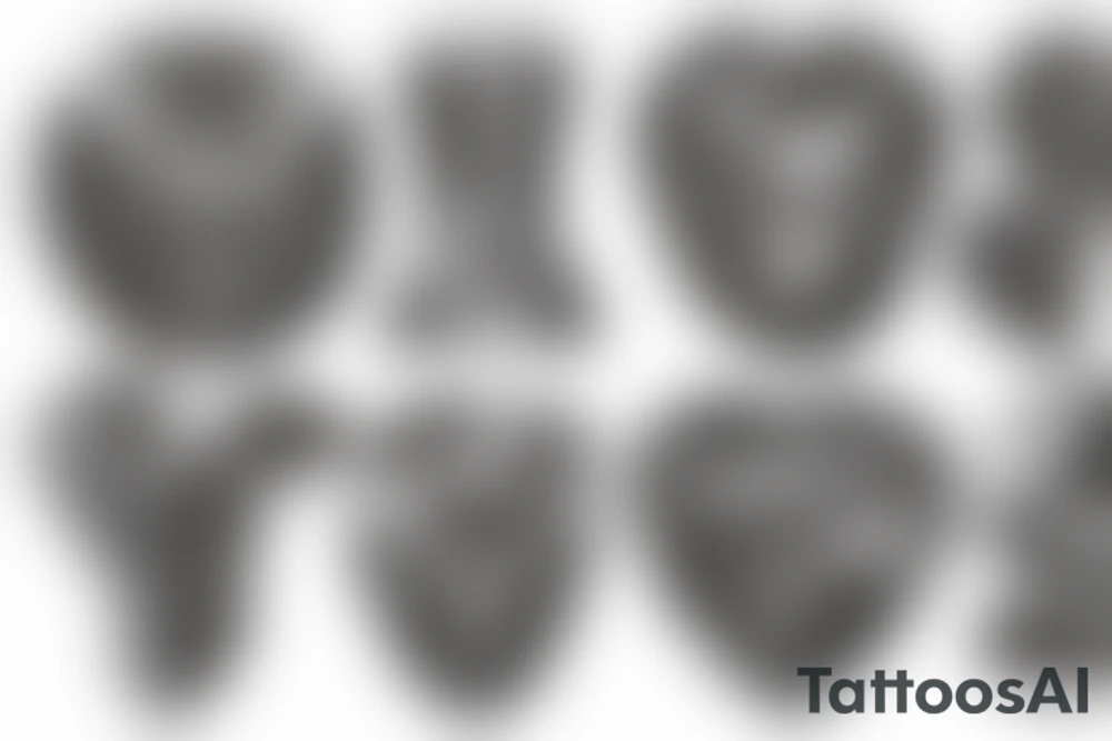 heagonal windows to underlying bone and muscle on chest, over heart tattoo idea