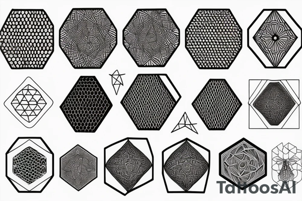 hexagon grid tattoo idea