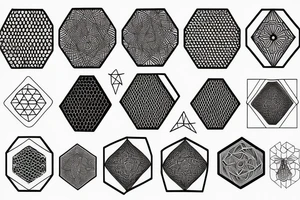 hexagon grid tattoo idea