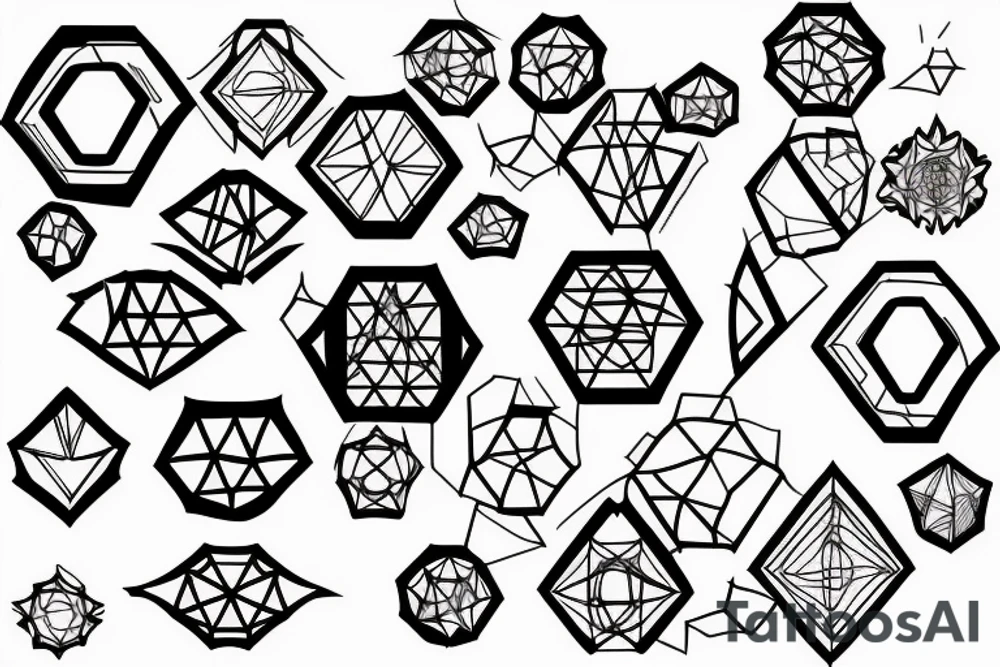 hexagon grid tattoo idea