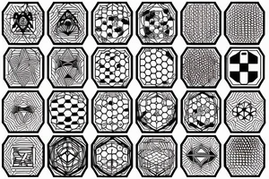 hexagonal grid of 13 hexagons tattoo idea
