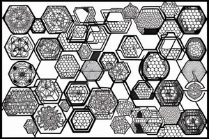 hexagonal grid of 13 hexagons tattoo idea