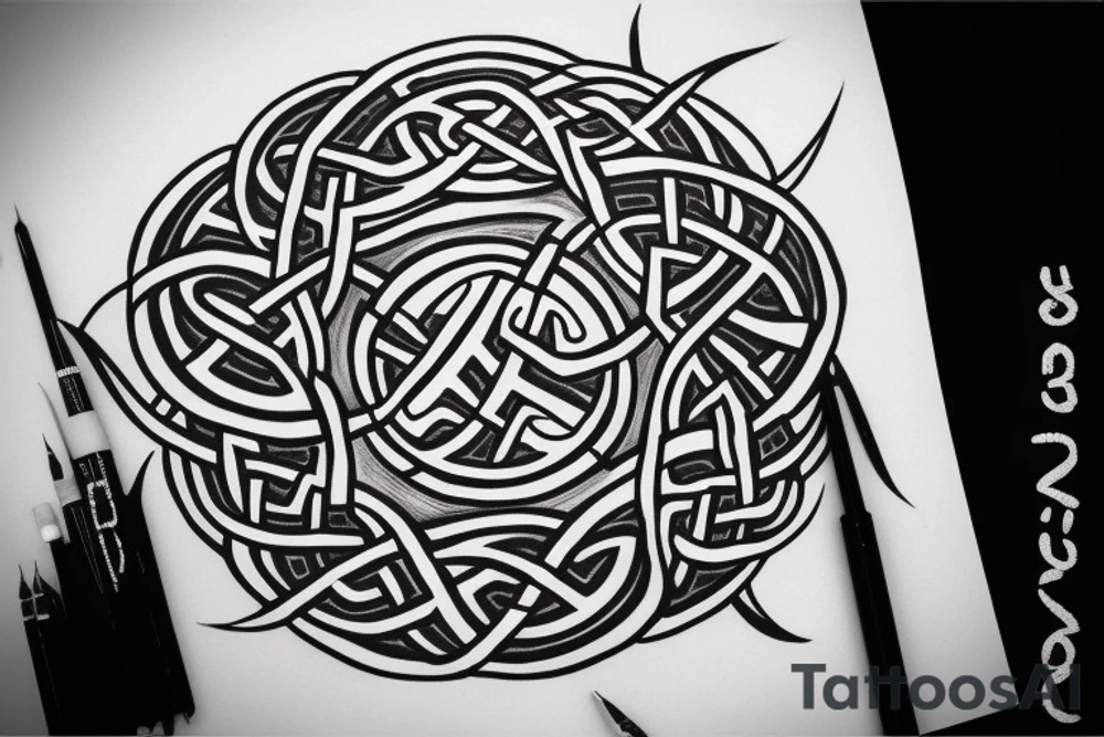 a Celtic shield knot tattoo idea