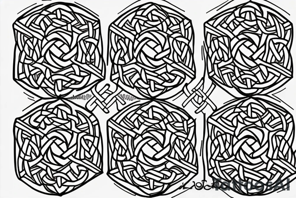 a Celtic knot in a hexagon tattoo idea