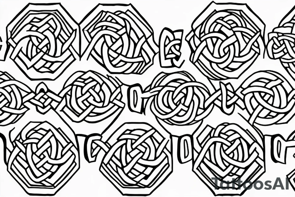a Celtic knot in a hexagon tattoo idea