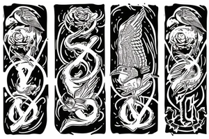 grateful dead bird song crow flying up tattoo idea