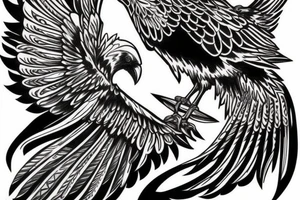 raven flying up tattoo idea