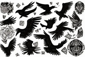 raven flying up tattoo idea