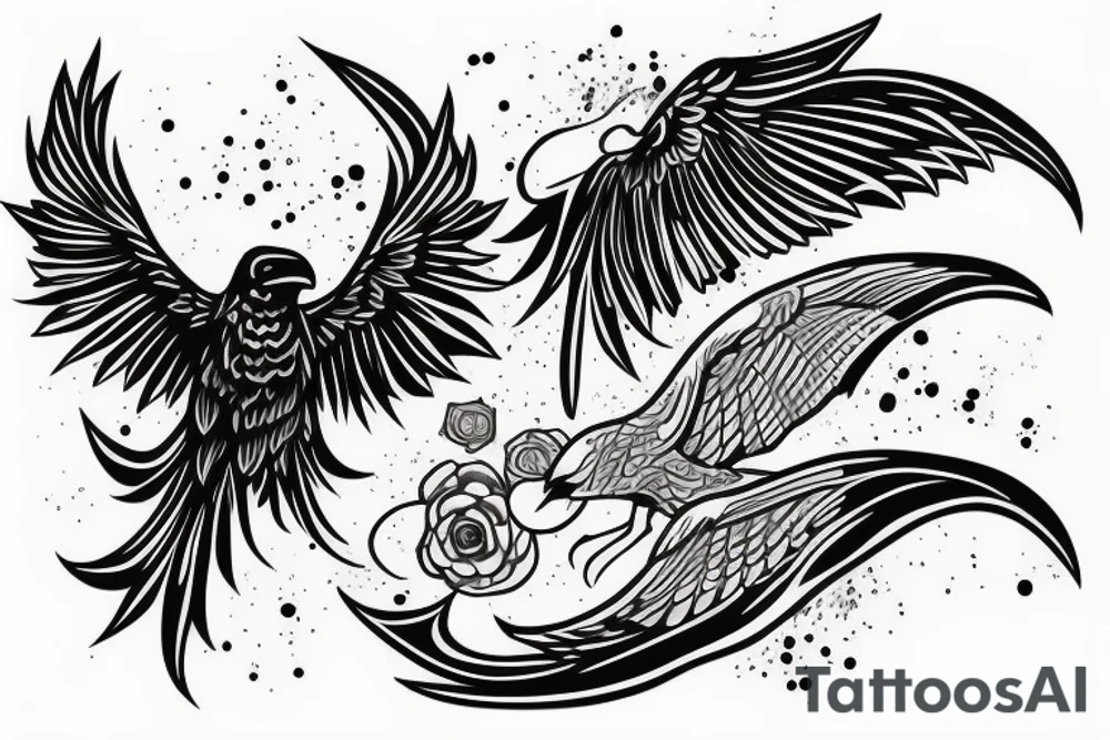 raven flying up tattoo idea