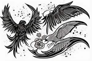 raven flying up tattoo idea