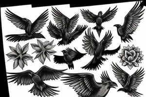 raven flying up tattoo idea