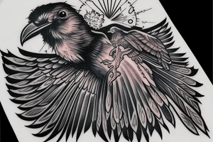 raven flying up tattoo idea