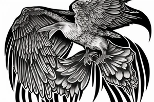 raven flying up tattoo idea