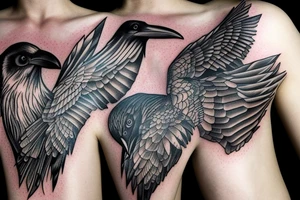 raven flying up tattoo idea
