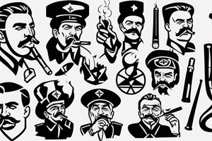 Joseph Stalin smoking pipe tattoo idea