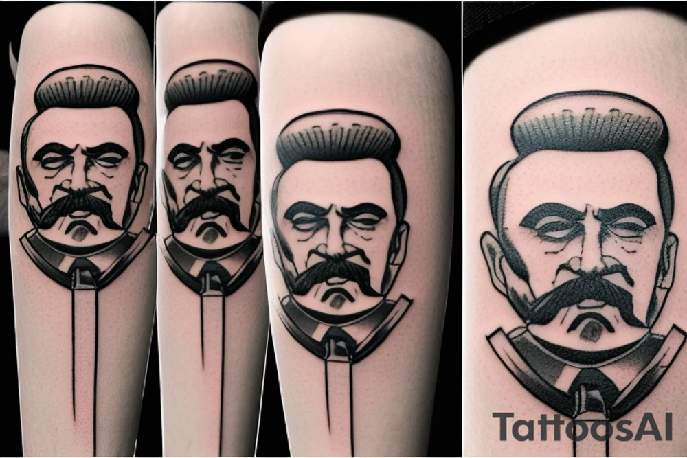 Joseph Stalin smoking pipe tattoo idea