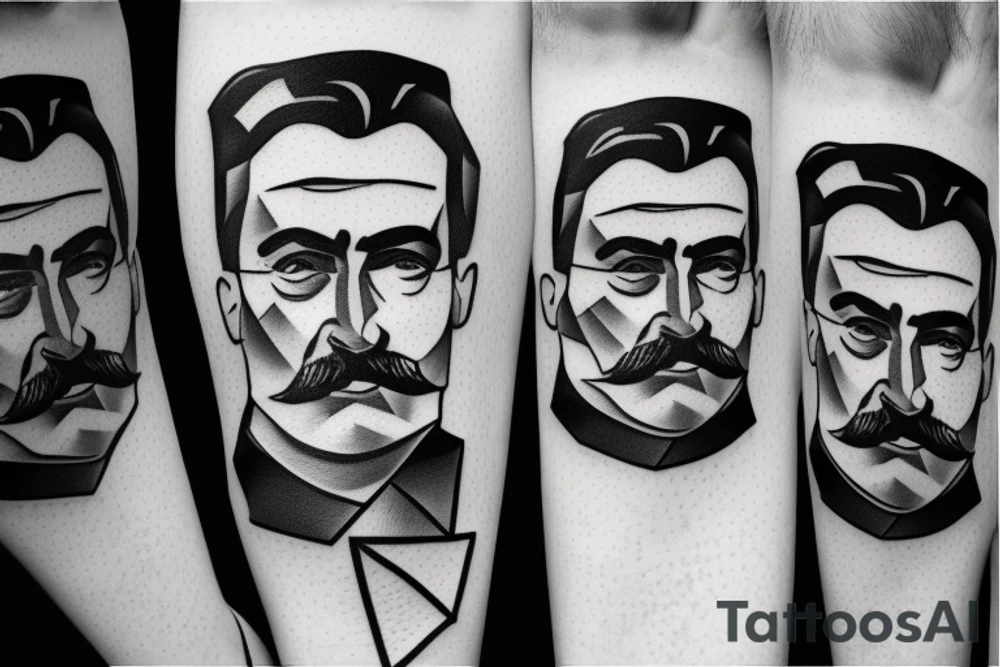 Joseph Stalin in geometric shape tattoo idea