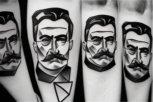 Joseph Stalin in geometric shape tattoo idea