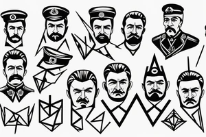 Joseph Stalin in geometric shape tattoo idea