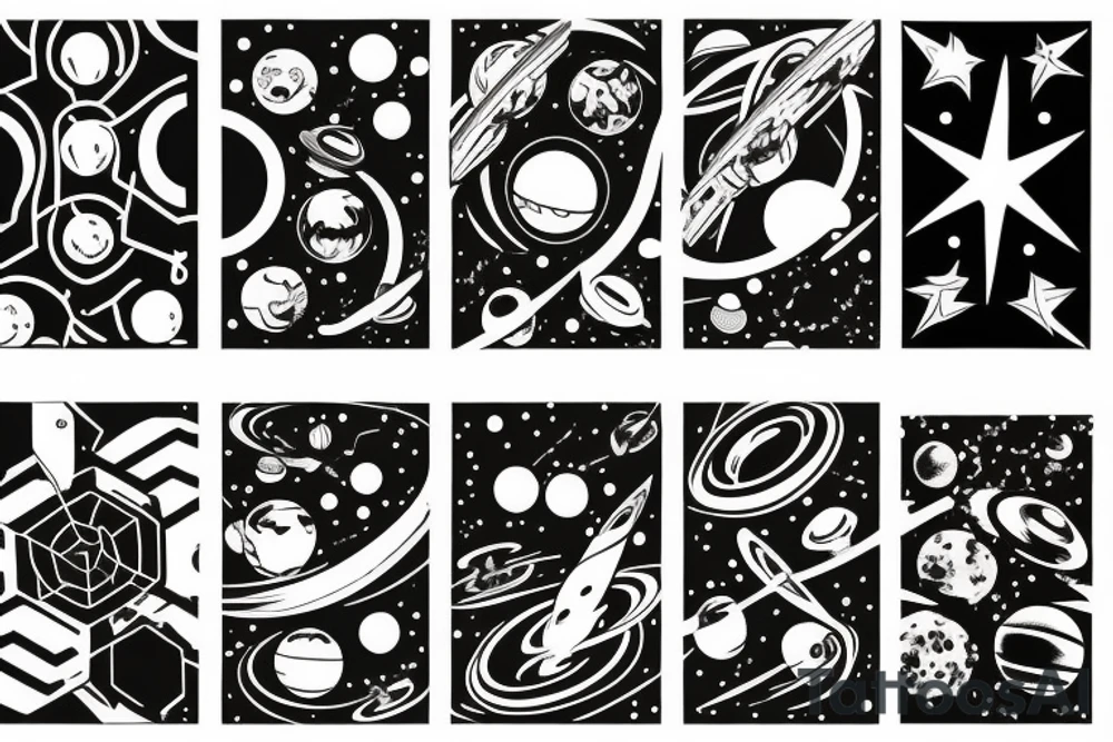 Space planets tattoo idea