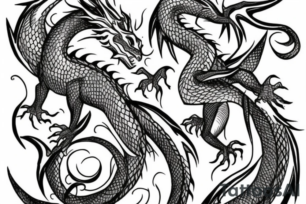 dragon with feminine features tattoo idea