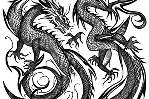 dragon with feminine features tattoo idea