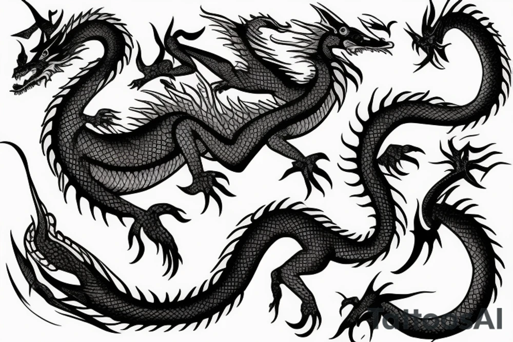 dragon with feminine features tattoo idea