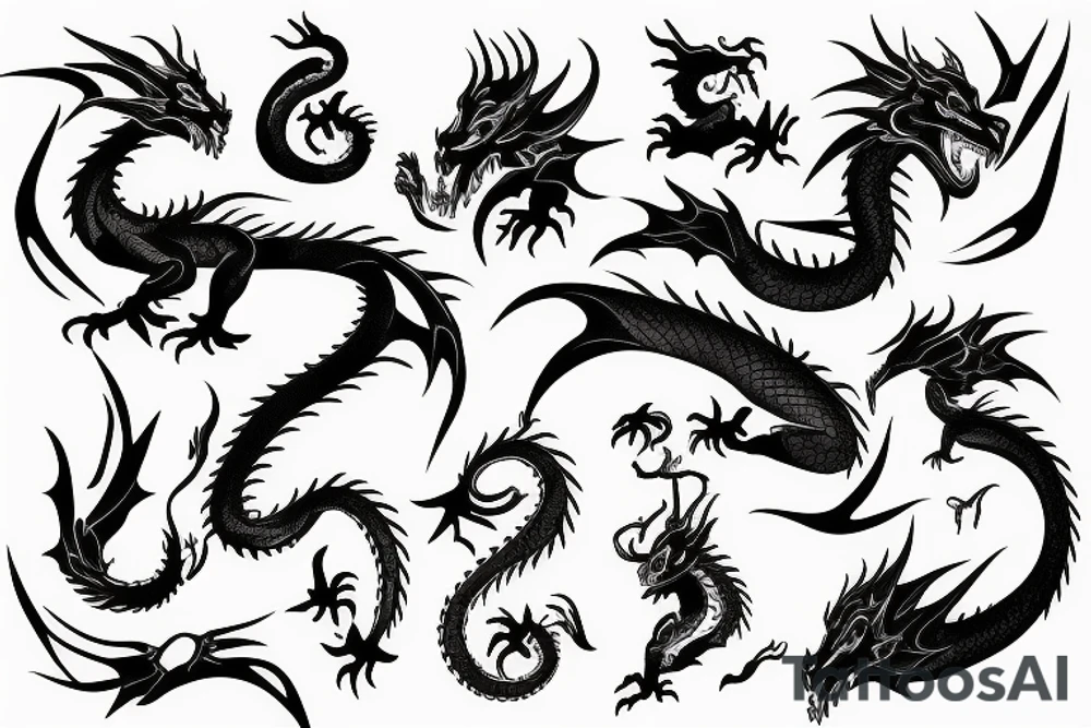 dragon with feminine features tattoo idea