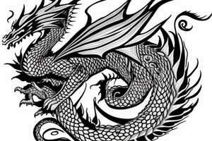 dragon with feminine features tattoo idea