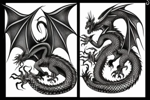 female dragon with light feature tattoo idea