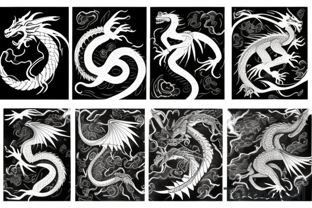 female dragon with light feature tattoo idea
