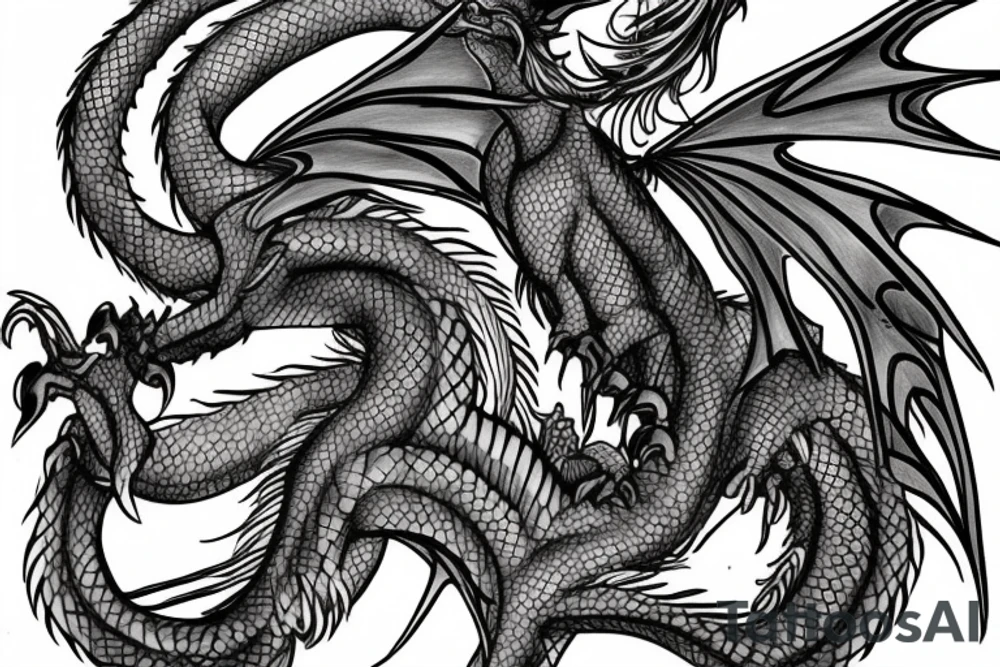 Female dragon. with light features tattoo idea