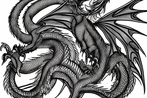 Female dragon. with light features tattoo idea
