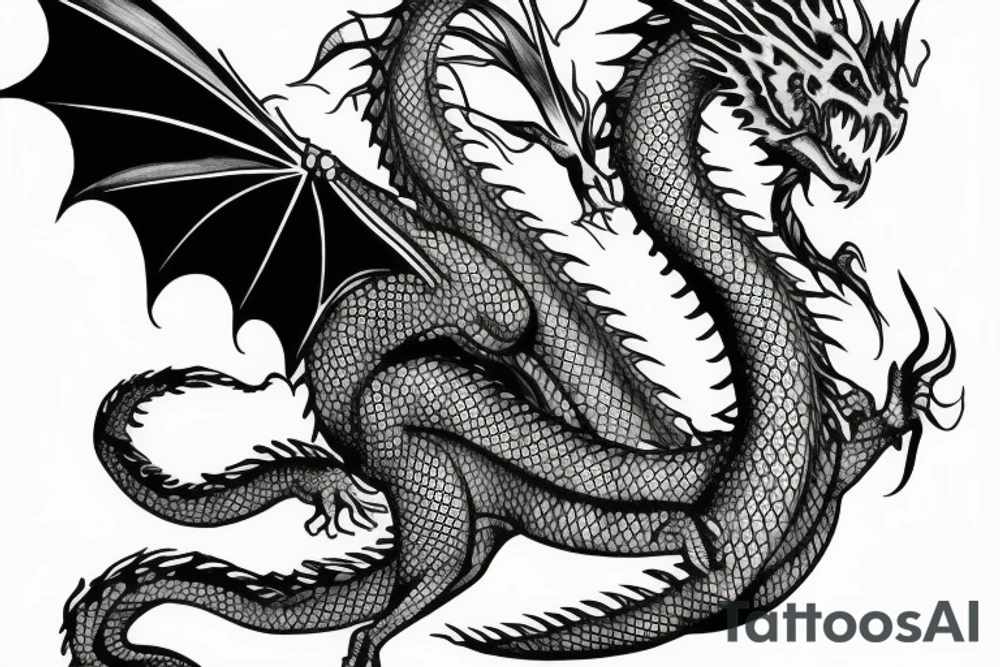 Female dragon. with light features tattoo idea